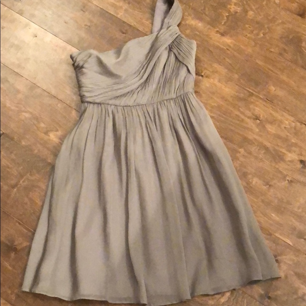 J crew gray chiffon bridesmaid dress